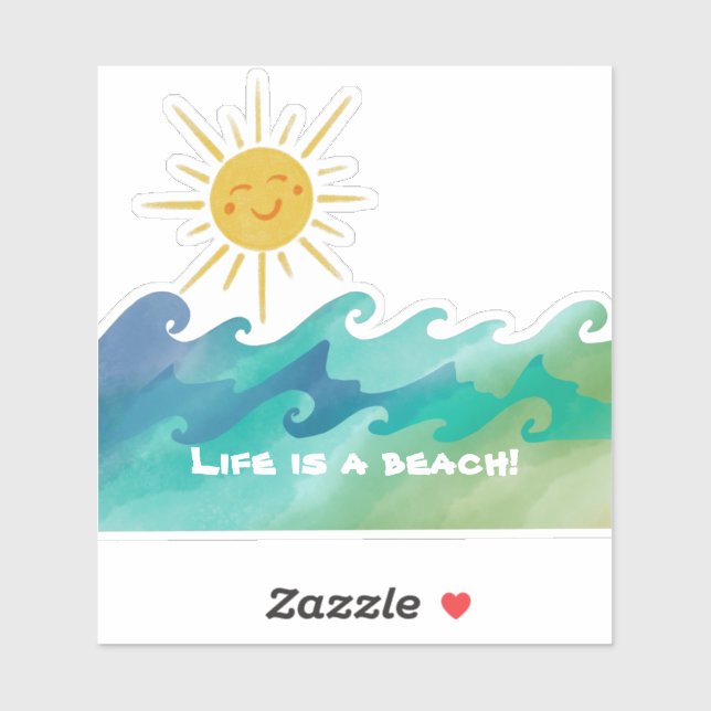 La vie mignonne est un Sticker en vinyle de plage (Feuille)