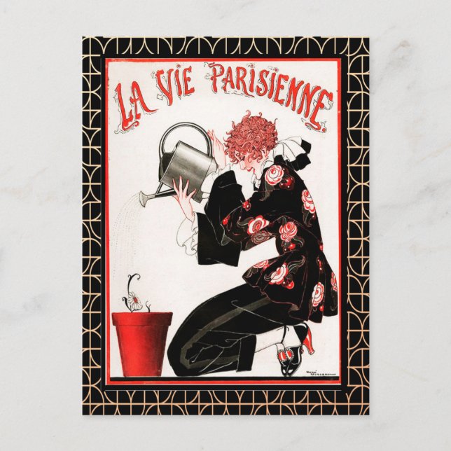 La Vie Parisienne - Arroser les fleurs Carte posta (Devant)