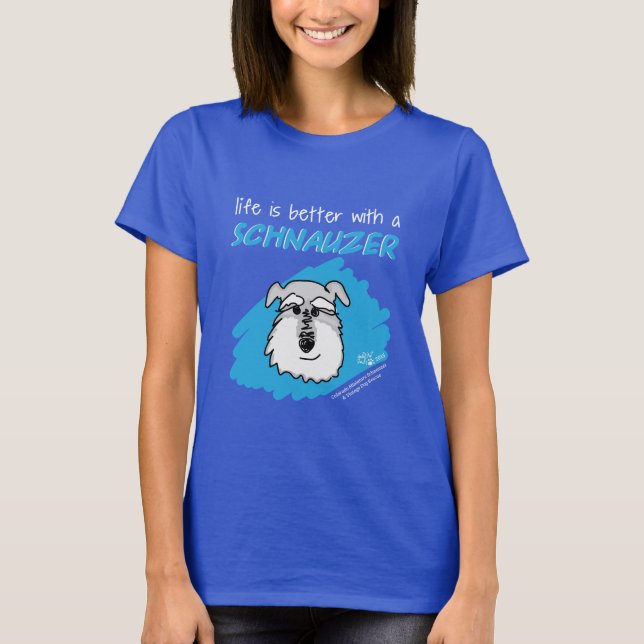 La vie… Schnauzer - T-shirt foncé (femmes) (Devant)