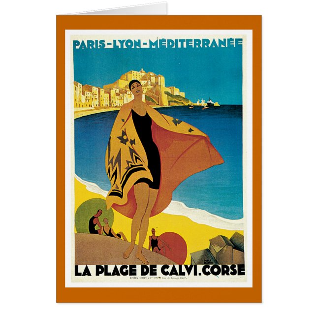 "La Vintages Reise-Plakat Des Strand Calvi" (Vorne)
