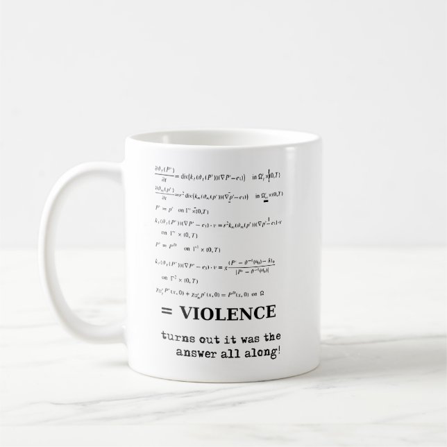 La violence est l'humour drôle de tasse de réponse (Gauche)