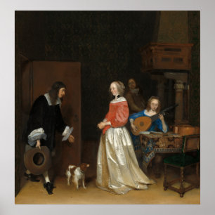 La visite du prétendant - Poster d'art raffiné G. 
