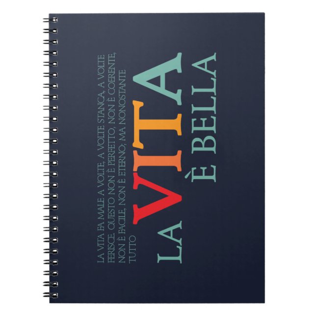 La vita è bella notizblock (Vorderseite)