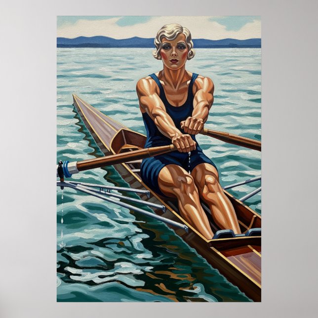 LA VOGUEUSE (The Rower) - Original Art Deco Artwor Poster (Vorne)