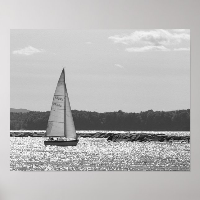 La voile sur le lac Champlain Poster (Devant)