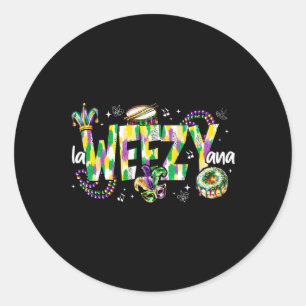 La Weezy Ana Mardi Gras Louisiana Fat Dienstag Män Runder Aufkleber