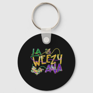 La Weezy Ana Mardi Gras Louisiana Fat Dienstag Wom Schlüsselanhänger