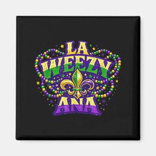LA Weezy ANA Mardi Gras Violett Grün Gold Buchstab Magnet