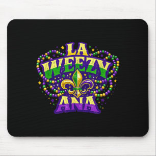 LA Weezy ANA Mardi Gras Violett Grün Gold Buchstab Mousepad