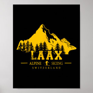 Laax Schweiz Skigebiet Lugano Poster