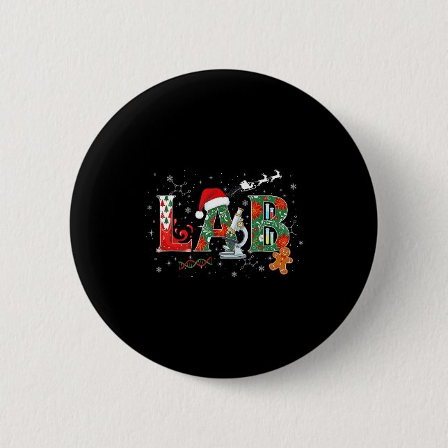 Lab Christmas Laboratory Technician Science Xmas S Button (Vorderseite)