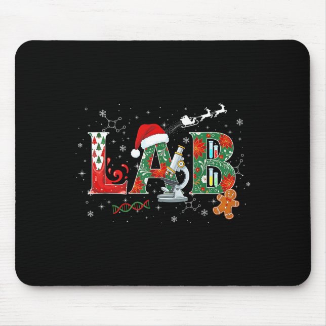 Lab Christmas Laboratory Technician Science Xmas S Mousepad (Vorne)