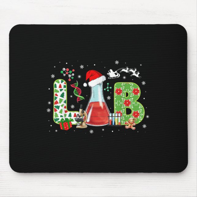 Lab Christmas Laboratory Technician Science Xmas S Mousepad (Vorne)