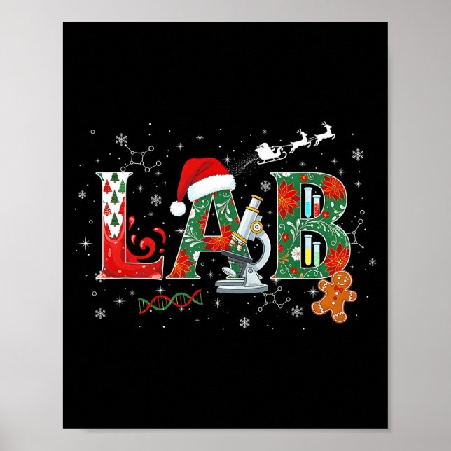 Lab Christmas Laboratory Technician Science Xmas S Poster (Vorne)