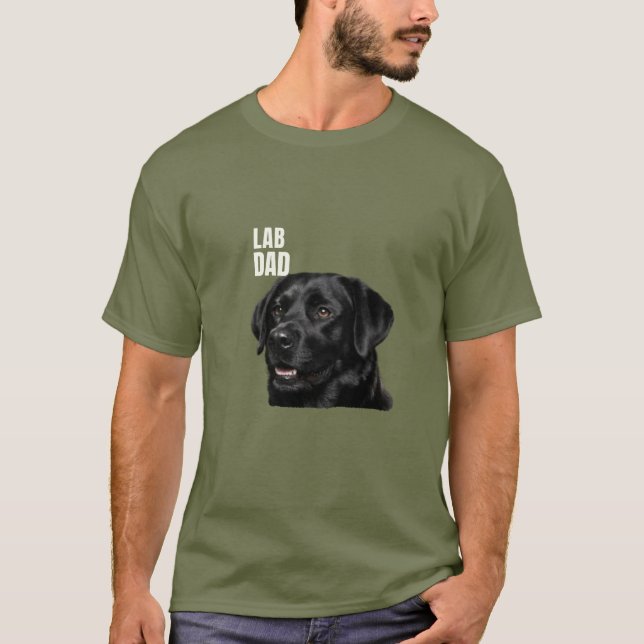 Lab Dad Schwarzer Labrador Hund T-Shirt (Vorderseite)