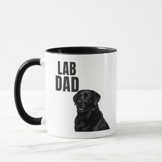 Lab Dad Schwarzer Labrador Kaffee Tasse (Links)