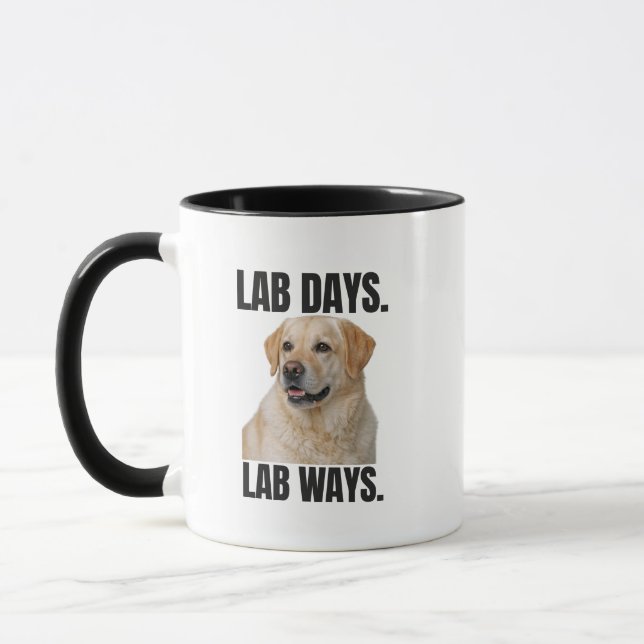 Lab Days Lab Ways – Yellow Labrador Coffee Tasse (Links)