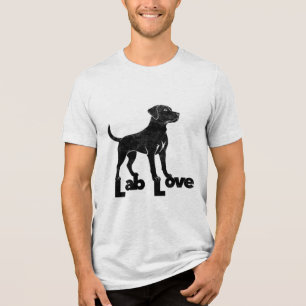 Lab Liebe schwarzer Labrador Welpe Hund Papa Mama Tri-Blend Shirt