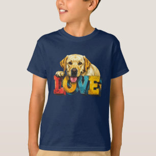Lab Love Labrador Illustration Grafik für Jungen T-Shirt