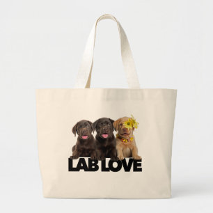 Lab Love Labrador Retriever Schokolade Gelb Schwar Jumbo Stoffbeutel