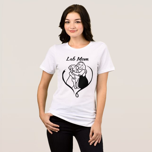 Lab Mom Liebe Tri-Blend Shirt (Vorderseite voll)
