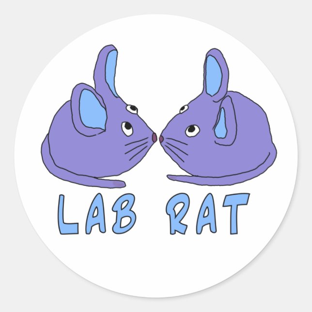 Lab Rat | zwei lila blaue Labormäuse science Runder Aufkleber (Vorderseite)