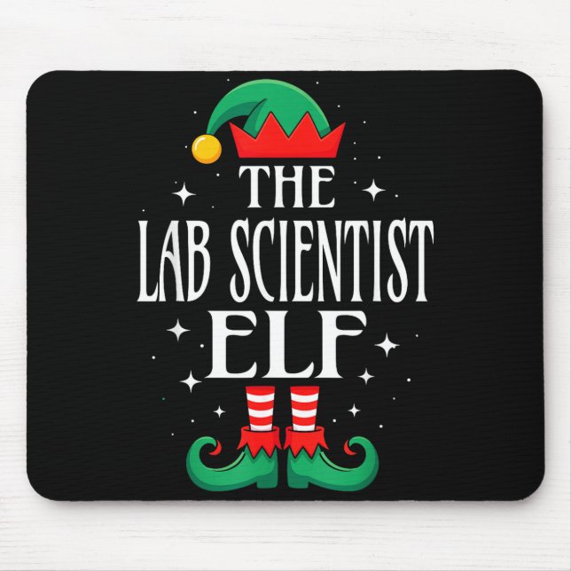Lab Scientist Elf Job Title Funny Christmas Matchi Mousepad (Vorne)