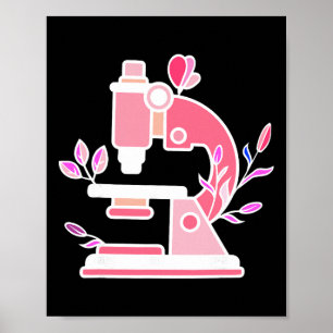 Lab Wissenschaft Floral Mikroskop Biologe Wissensc Poster