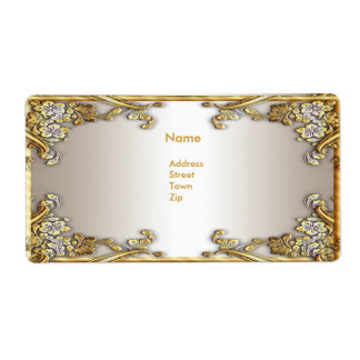 Label-Adresse Elegantes Gold Cream