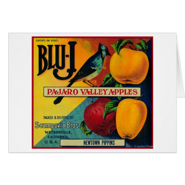 Label Blu-J Apple Crate Watsonville, CA (Devant horizontal)