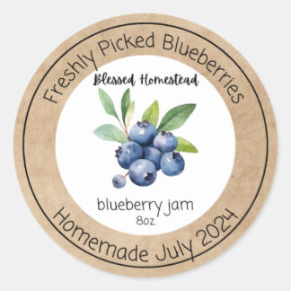 Label Blueberry Jam Runder Aufkleber