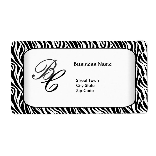 Label Business Elegante Black Zebra White Elite (Vorne)