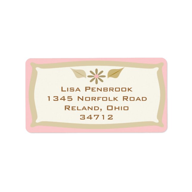 Label für benutzerdefinierte Eleganadresse Adressaufkleber (Vorne)