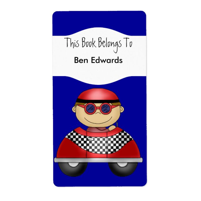 Label Kids Book Labels Stickers Car (Vorne)