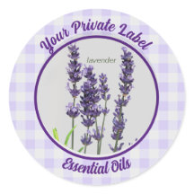 Label Lavender Gingham Private Essential Oils