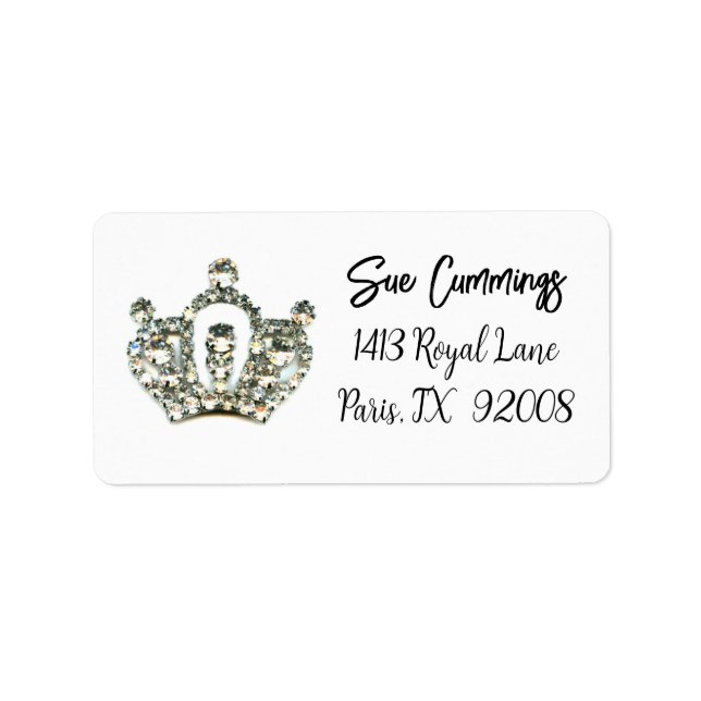 Label "Royal Crown Tiara" Adressaufkleber (Vorne)