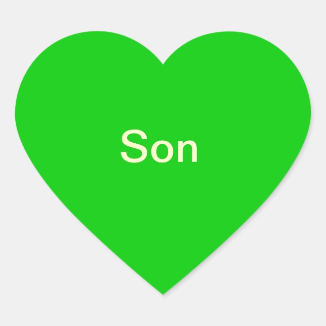 Label "Son"-Foto Herz-Aufkleber (Vorderseite)