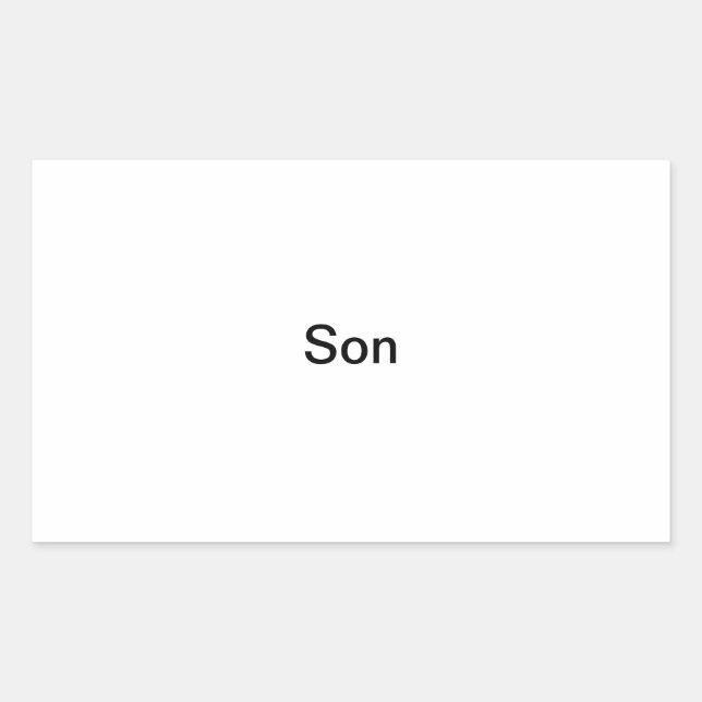 Label "Son"-Foto Rechteckiger Aufkleber (Vorderseite)