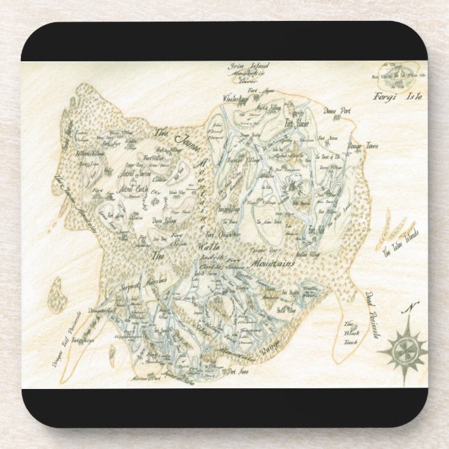 Labeled Map of Trino Getränkeuntersetzer (Vorderseite)