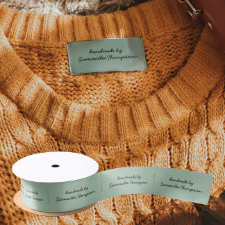 Labels Clothing Tags Handmade Items Script Green Satinband