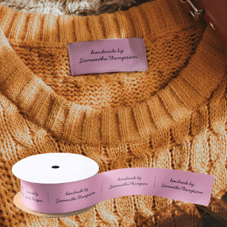 Labels Clothing Tags Handmade Items Script Pink Satinband