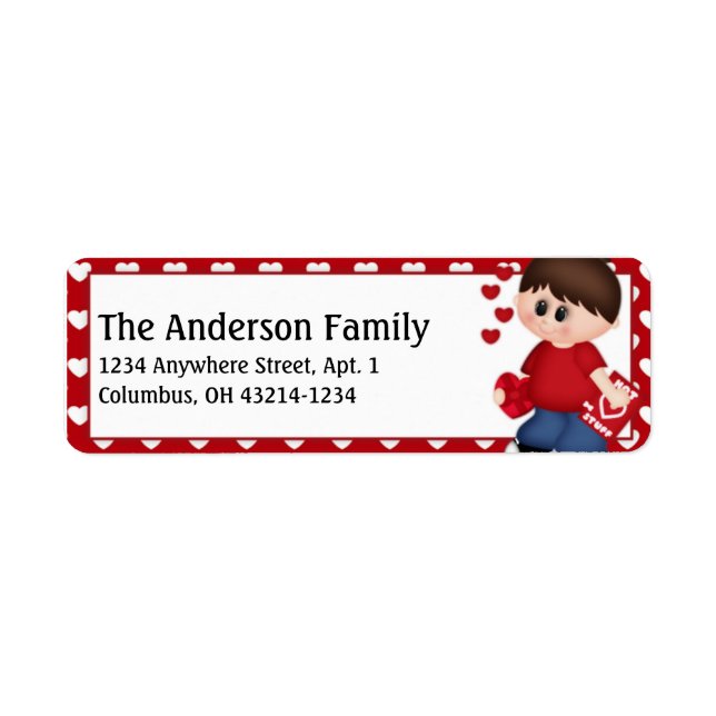 Labels d2 zum ersten Valentinstag des Kindes (Vorne)