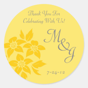 Labels der Mit Monogramm Gastgeschenk Hochzeit Gel Runder Aufkleber