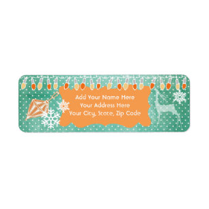 Labels für aquamarine und Orange Lights Holiday Ad
