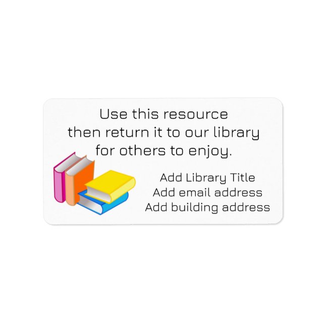 Labels für Bibliothek/Mediencenter Adressaufkleber (Vorne)