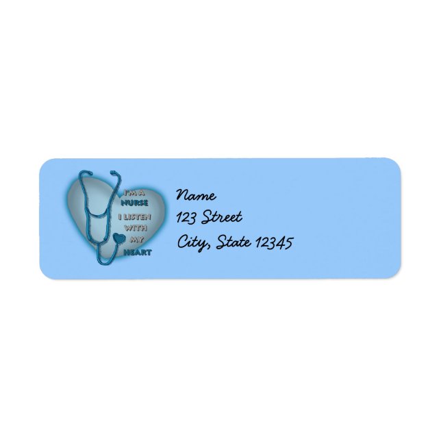 Labels für den individuelle Name Blue Heart Nurse (Vorne)