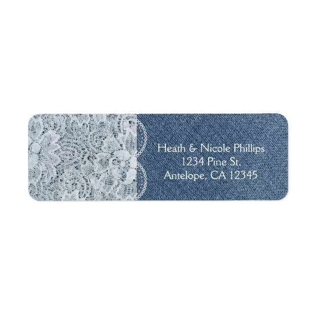 Labels für "Denim & Lace Rustic Invastic Card Addr (Vorne)