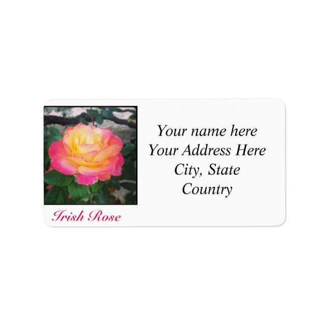 Labels für die Anschrift der irischen Rose Adressaufkleber (Vorne)