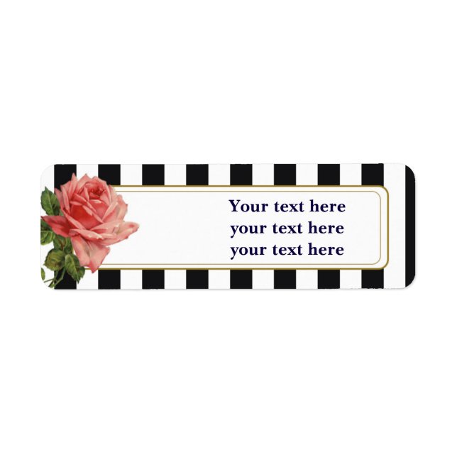 Labels für die Vintage Rose Schwarz-weiß Strip (Vorne)