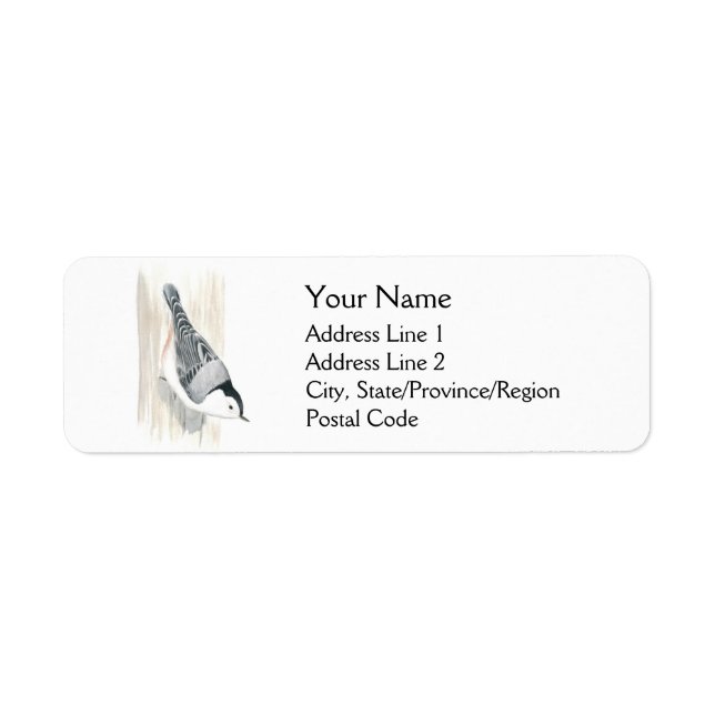 Labels für die weiße Nuthatch-Adresse (Vorne)